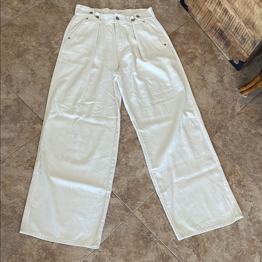 Stylish White Wide-Leg Pants universal thread